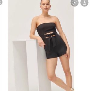 Urban outfitters tie front black romper